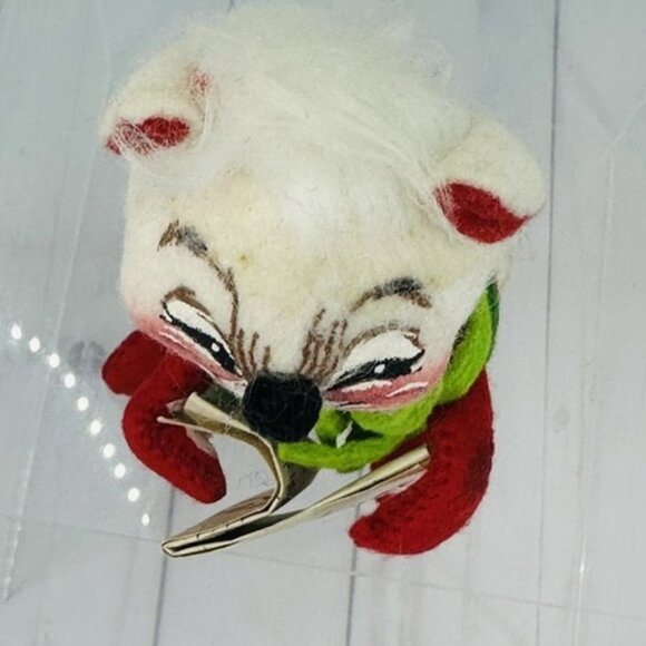 Annalee 7" Merry Christmas Caroller White Mouse Closed Mouth Sheet Music 1970 - Picture 8 of 12